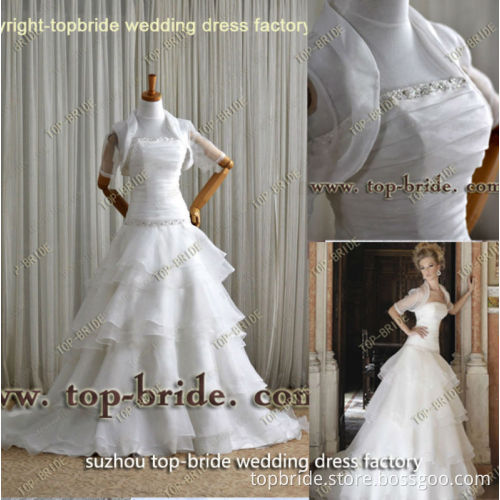 WAD1209 Real Sample Organza Bolero Beading Sexy Corset Wedding Gowns